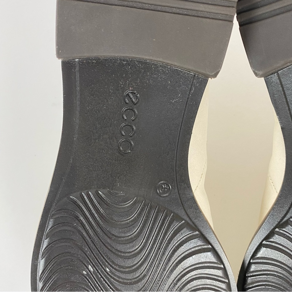 ECCO Women's Mule Shoes US 9 9.5 EU 40 Off White Ivory Leather Clog Drop Heel - Picture 11 of 11